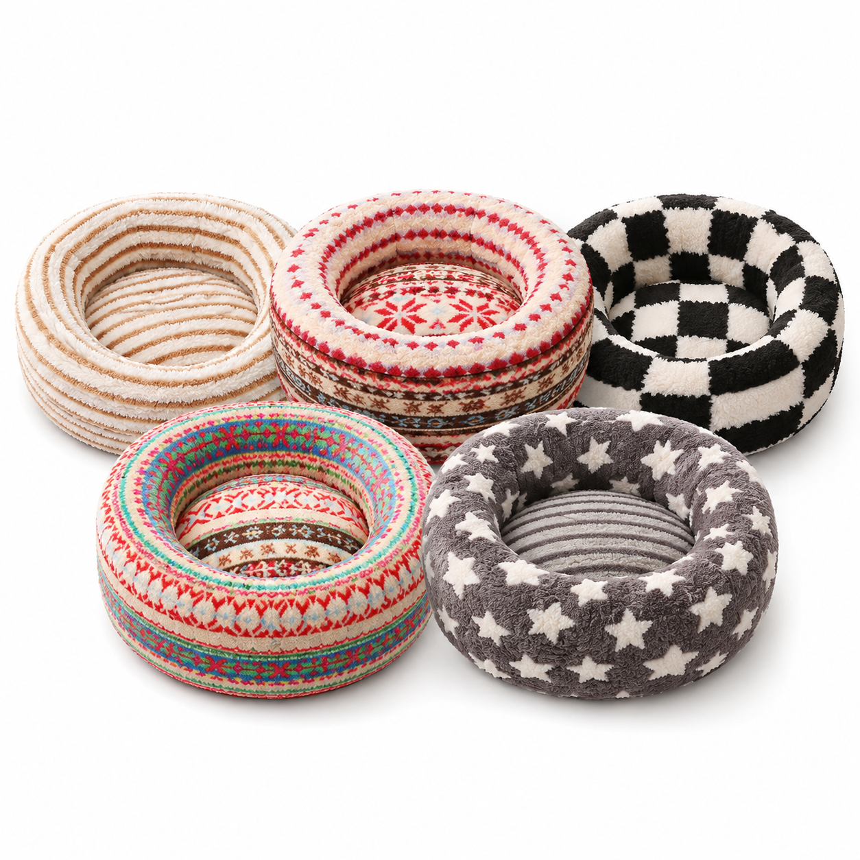 Pet sleeping pad with round shape