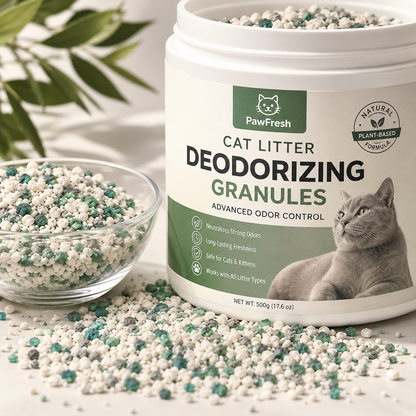 Cat litter deodorizing granules
