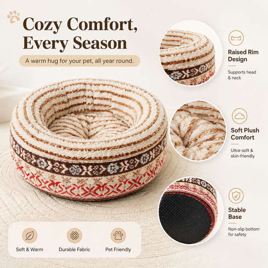 Pet sleeping pad with round shape