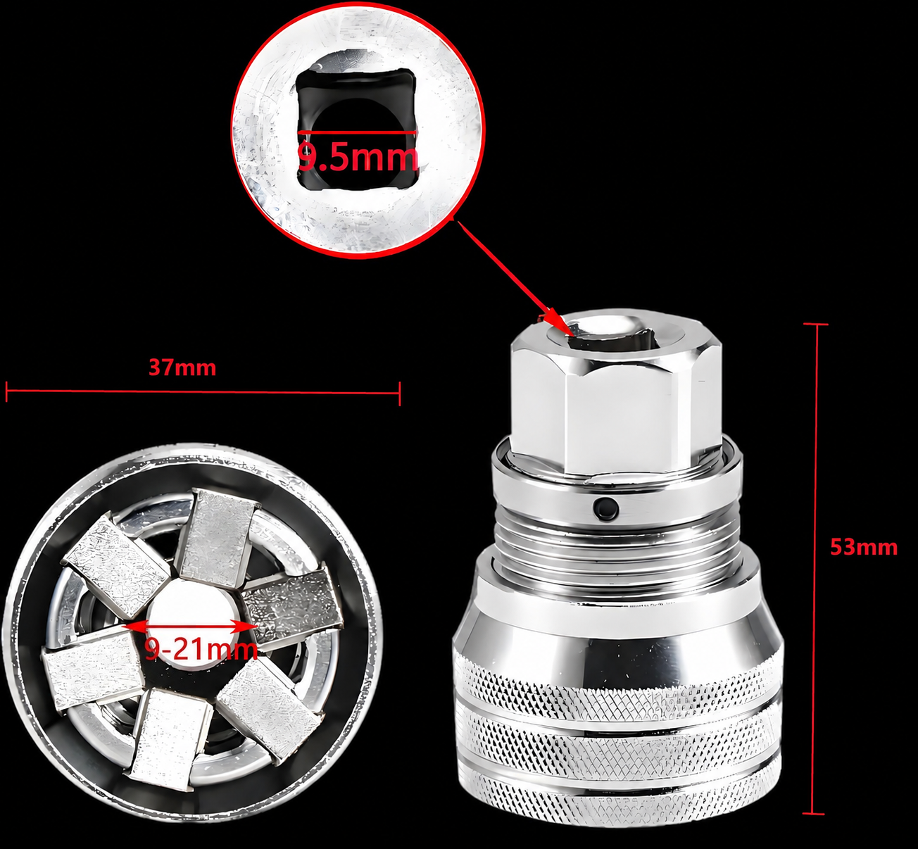 2026 Upgraded 9–21mm Universal Socket Wrench