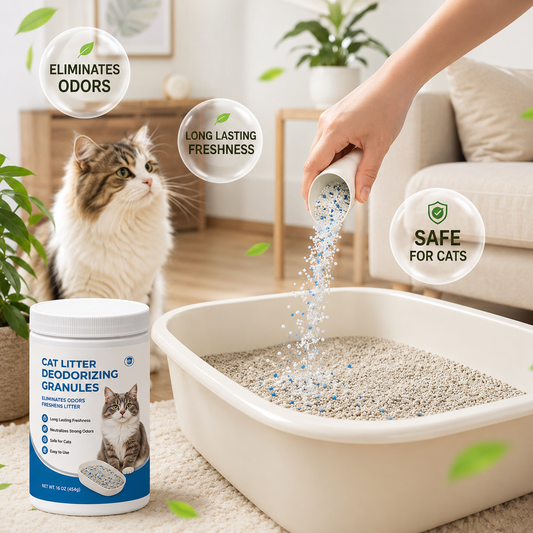 Cat litter deodorizing granules