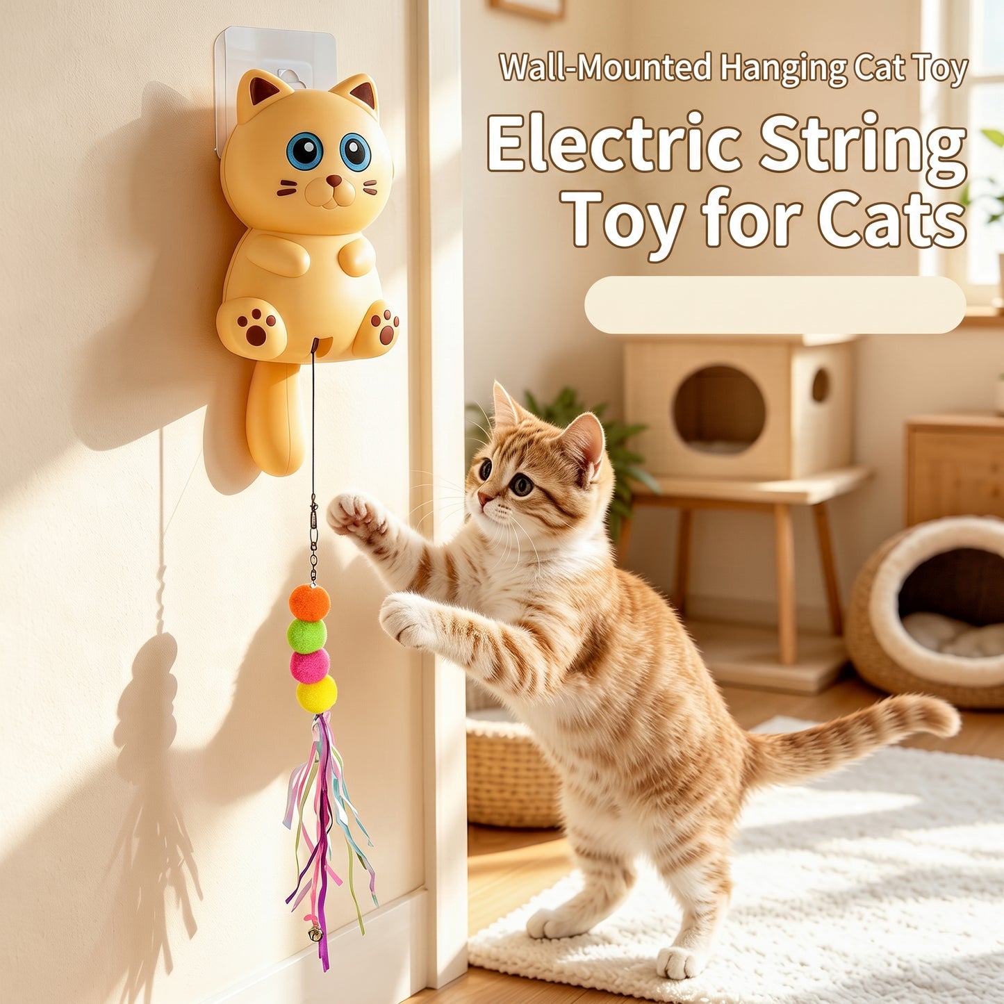 Electric cat teaser rope with bells