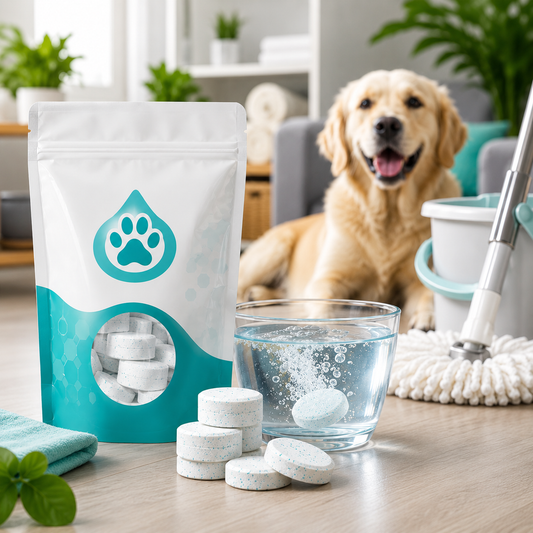 Pet deodorizing cleaning tablets