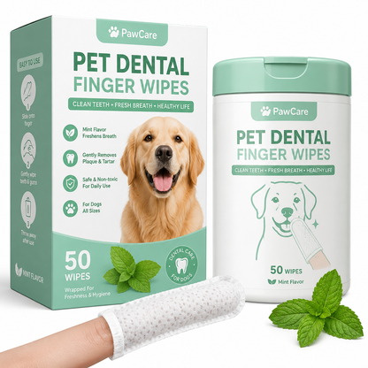 Pet dental finger wipes