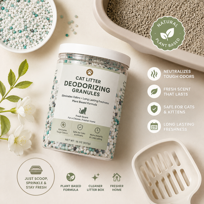 Cat litter deodorizing granules