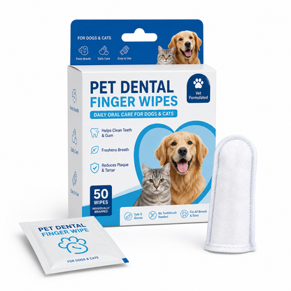Pet dental finger wipes