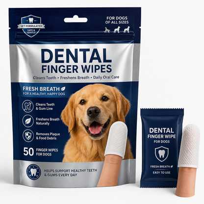 Pet dental finger wipes